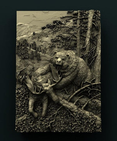 BEAR AND MOOSE 3D STL 3DWave